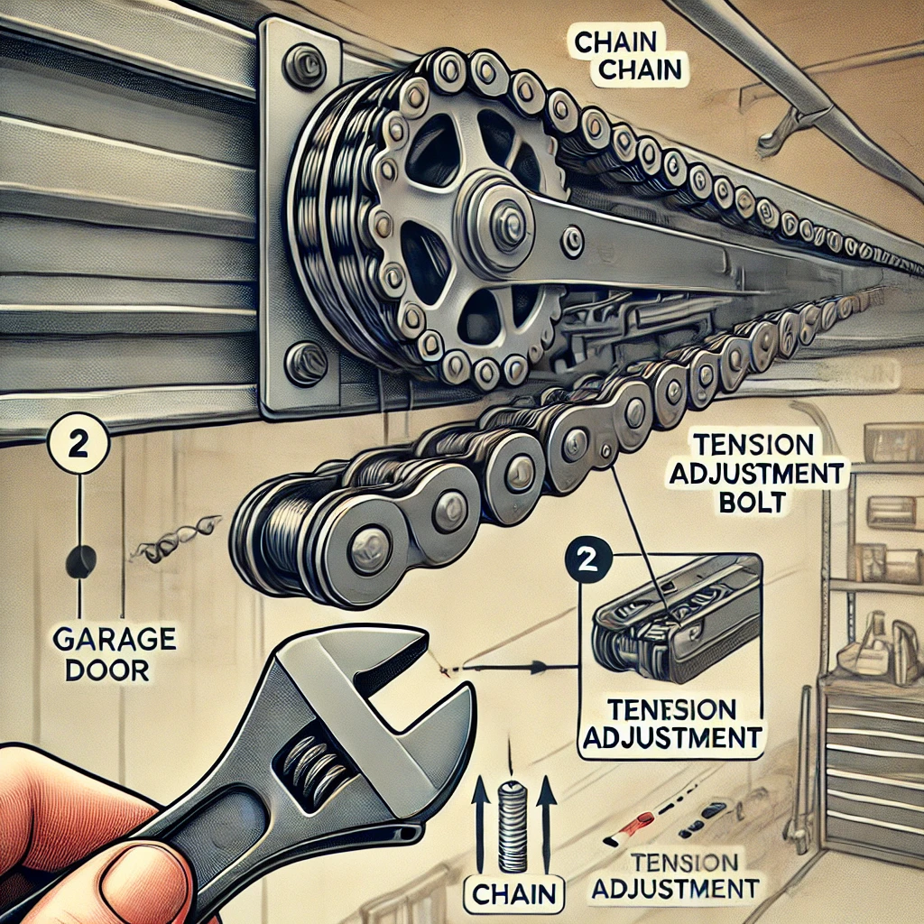 how to adjust garage door chain