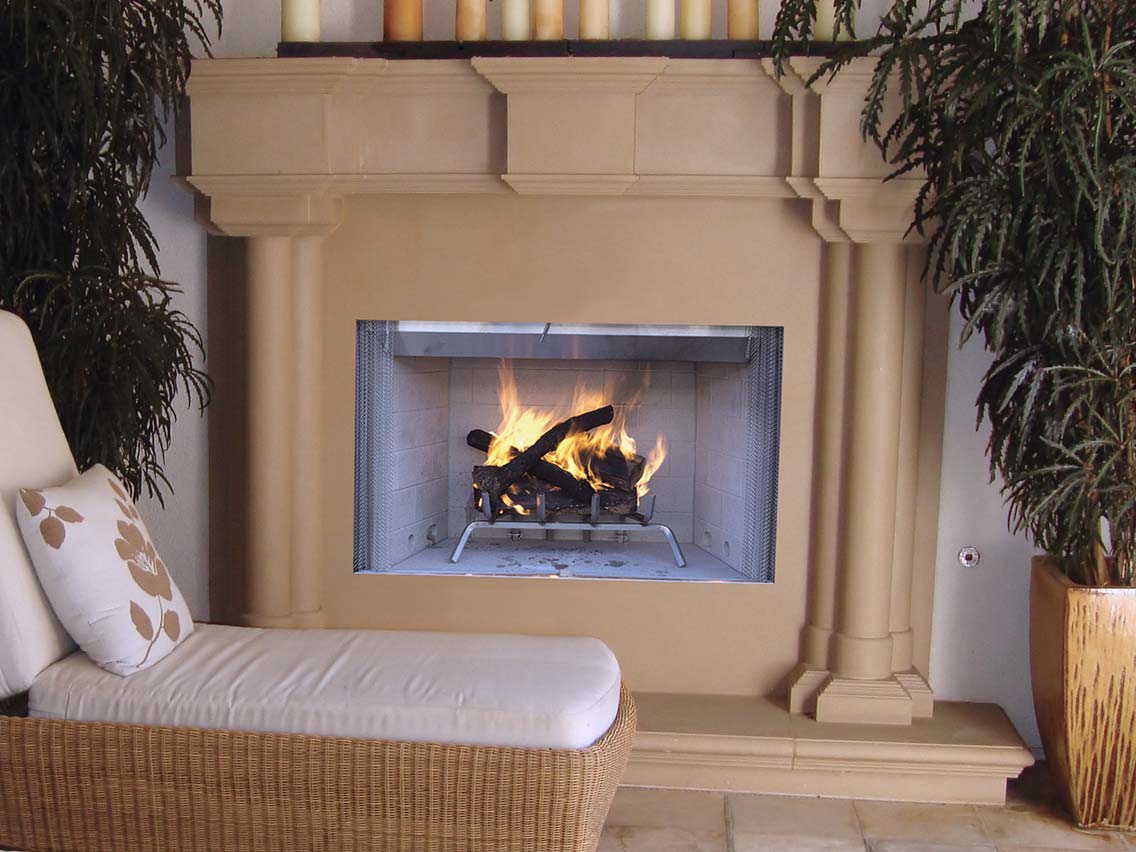 Astria Tuscan outdoor fireplace