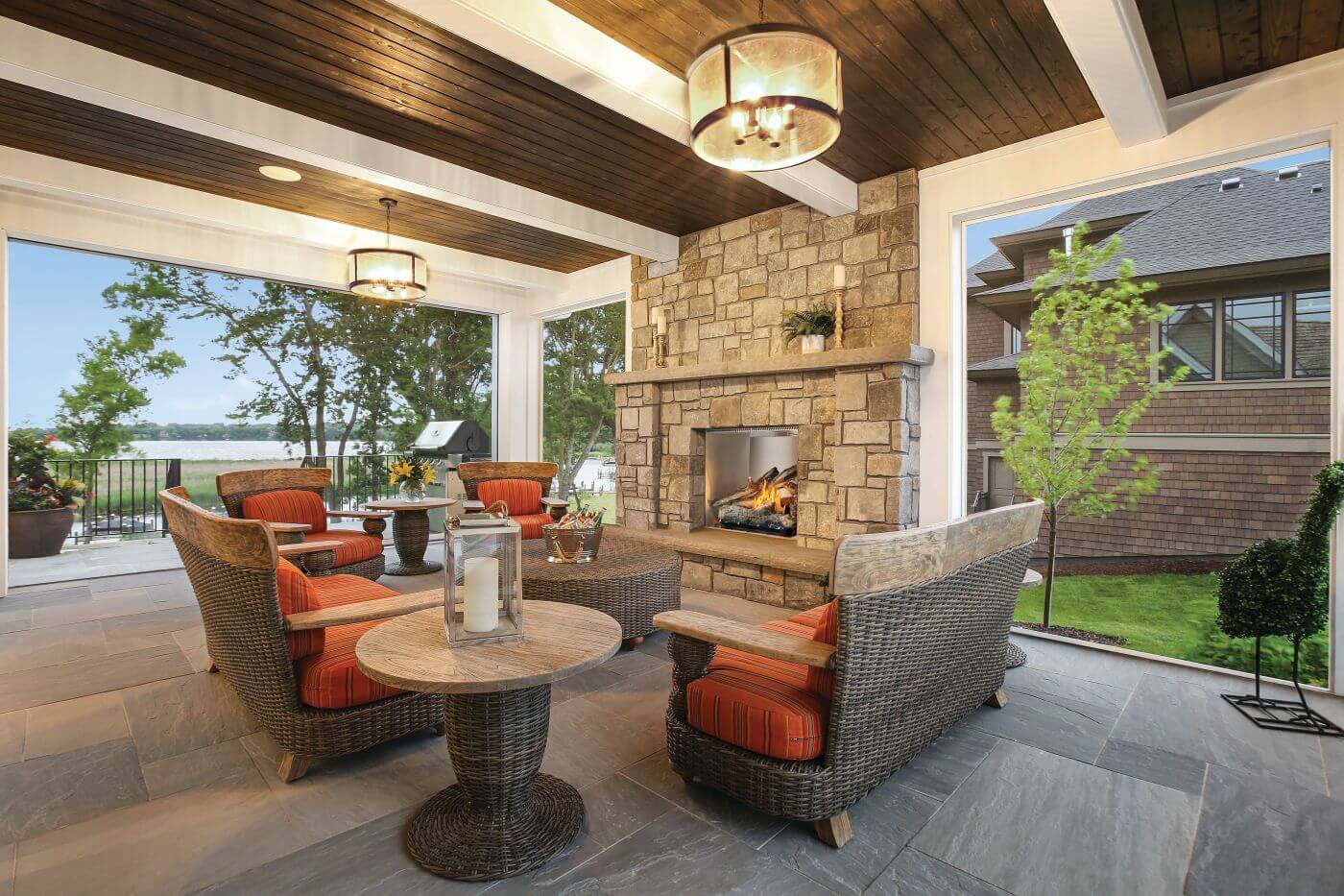 napoleon riverside outdoor fireplace